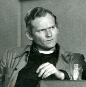 Andrzej Wieczorek podczas podbeskidzkiego strajku w lutym 1981 roku