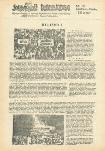 Biuletyn „Solidarność Podbeskidzia”, do którego makiety wykonywała Teresa Szafrańska.