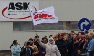 Strajk ostrzegawczy i pikieta w zakładach ASK Bielsko-Biała i Wilkowice