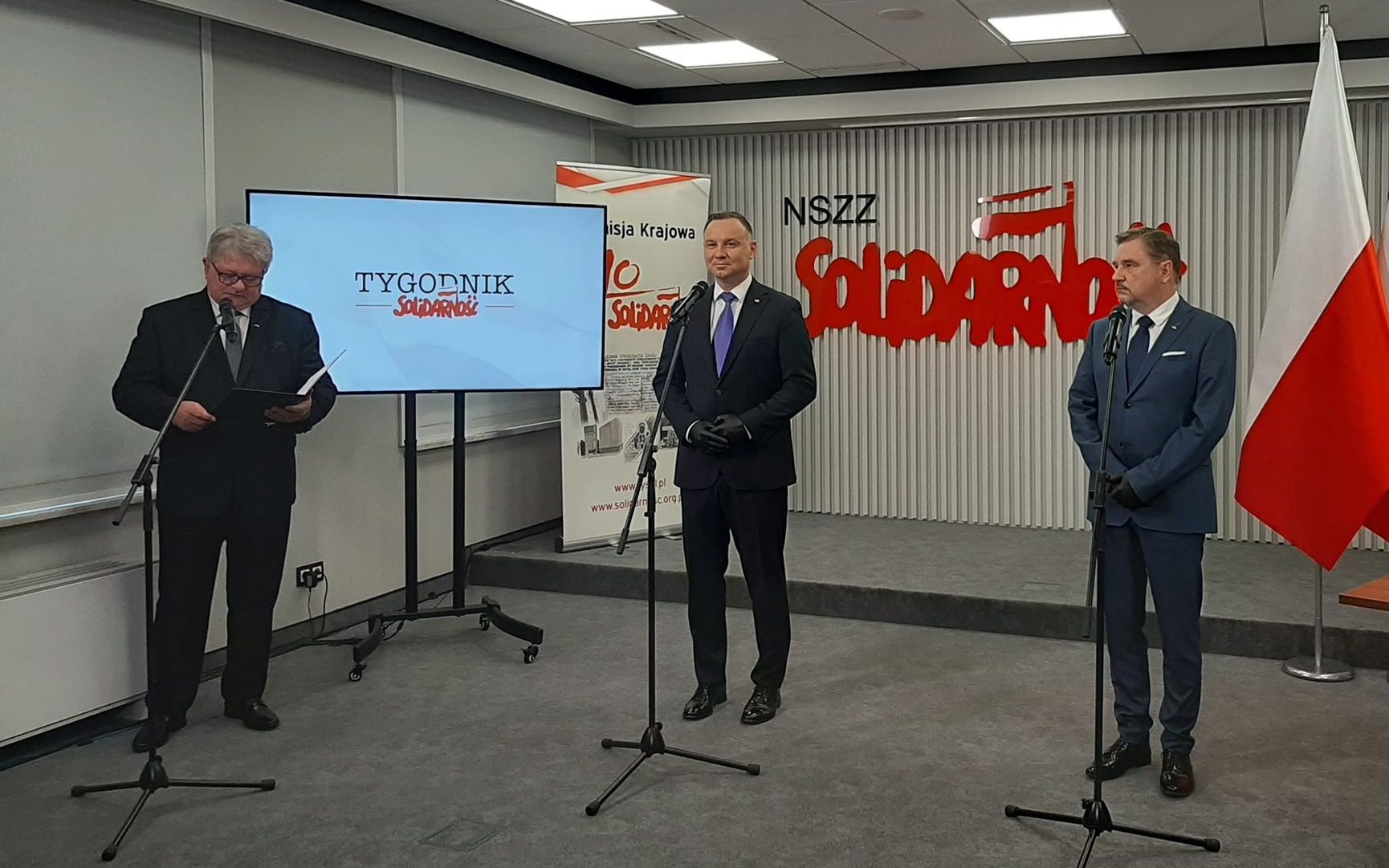 Podpisanie umowy programowej pomiędzy Prezydentem RP Andrzejem Dudą a Solidarnością