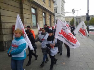 Protest pracowników budżetówki w Warszawie