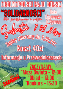 Zapisy na Ogólnopolski Górski #Rajd „Solidarności” 2024
