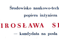 LBP 33 - Środowisko naukowo-techniczne popiera inż. Mirosława Skazę