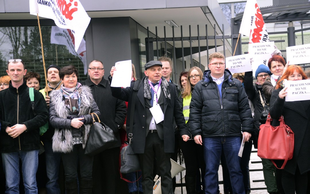 Protest przeciwko łamaniu prawa w DHL