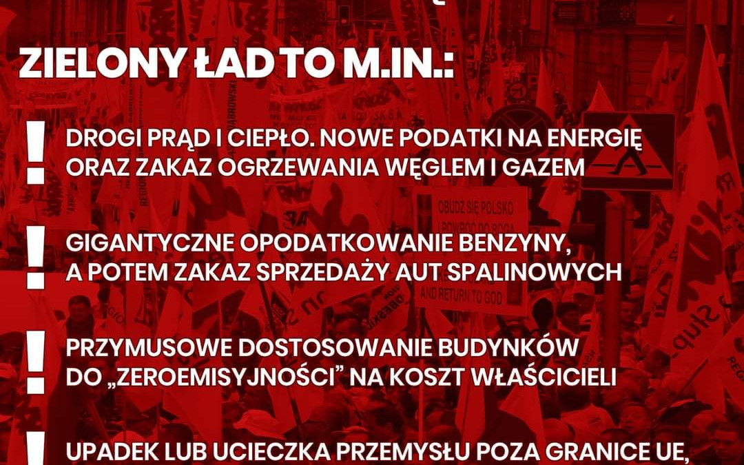 Protest pracowników i rolników przeciwko Zielonemu Ładowi