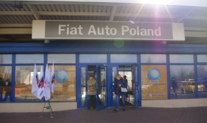 Pikieta przed fabryką Fiata w Tychach