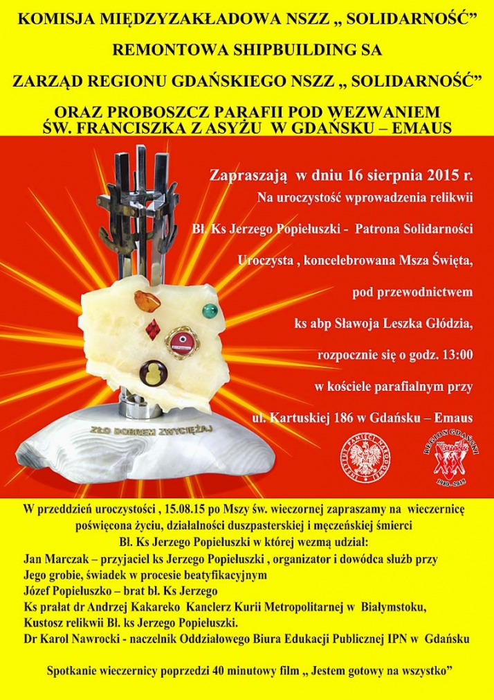 Patron „Solidarności” w Gdańsku