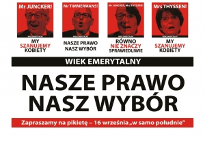 Zapraszamy na pikietę – 16 września „w samo południe”